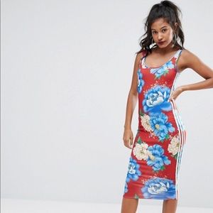 adidas Originals Farm Big Floral Print Midi Dress